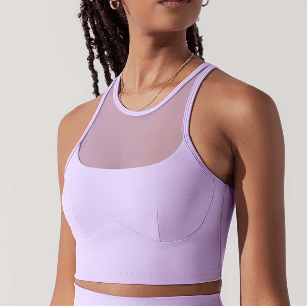POPFLEX Celeste Mesh Crop Bralette - Digital Lavender